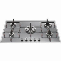 Smeg PVS750 Linea Ultra Low Profile 74cm Gas Hob Silver Glass