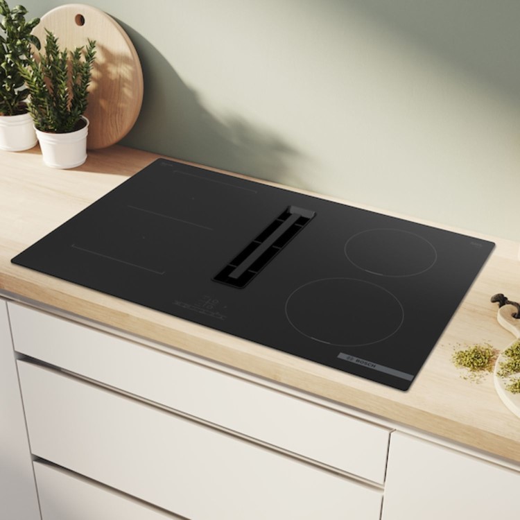 Bosch Series 4 80cm 4 Zone Venting Induction Hob with Combi Zone - Black