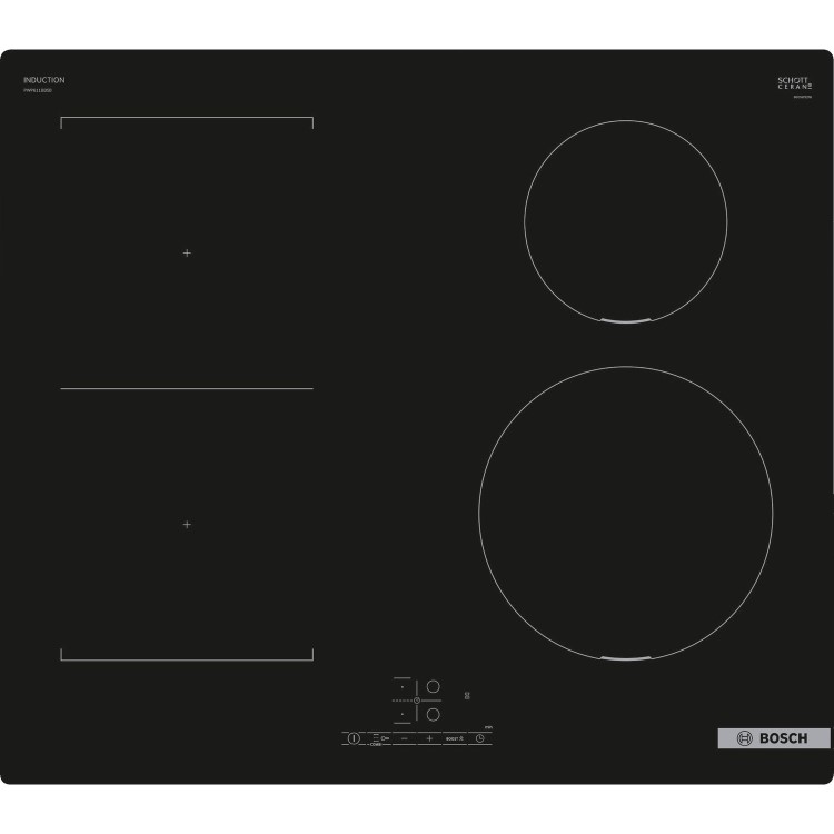 Refurbished Bosch Serie 4 PWP611BB5B 60cm 4 Zone Induction Hob with CombiZone