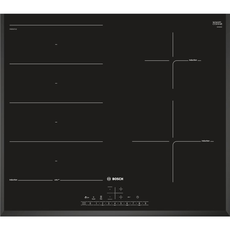 Refurbished Bosch Series 6 PXE651FC1E 60cm 4 Zone Induction Hob with Flex Induction Zone