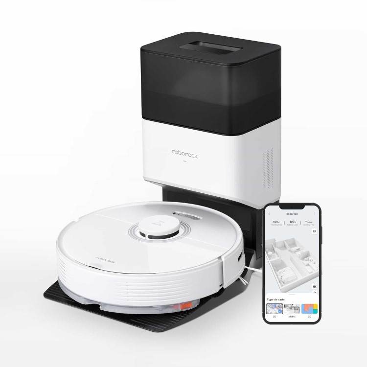 Refurbished Roborock Q7Max+ Robot Vacuum Cleaner with Self-Emptying Station White