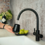 Qettle Signature Modern 4 in 1 Boiling Water Tap 2 Litre Round- Black