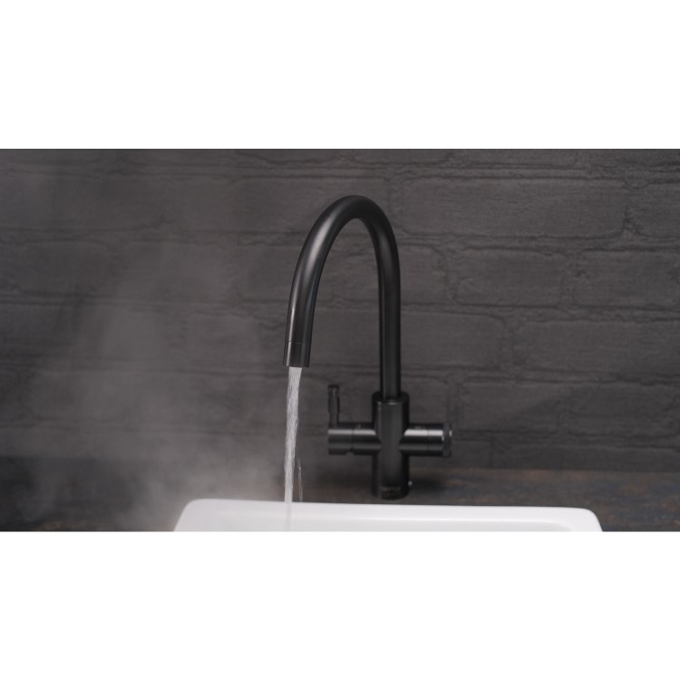 Qettle Signature Modern 4 in 1 Boiling Water Tap 2 Litre Round- Black