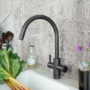 Qettle Signature Modern 4 in 1 Boiling Water Tap 2 Litre Round- Gunmetal