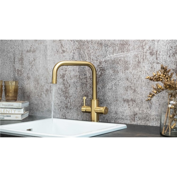 Qettle Signature Modern 4 in 1 Boiling Water Tap 2 Litre Square- Brass