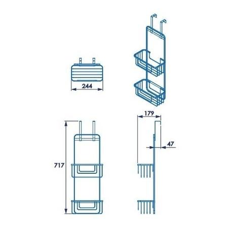 Chrome 2 Tier Hanging Shower Caddy - Croydex