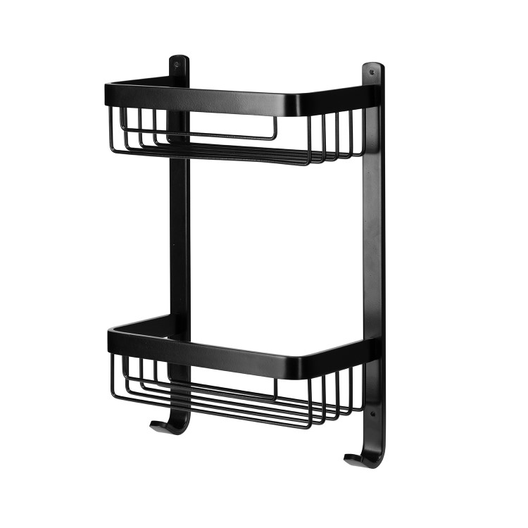 Black 2 Tier Shower Caddy - Croydex