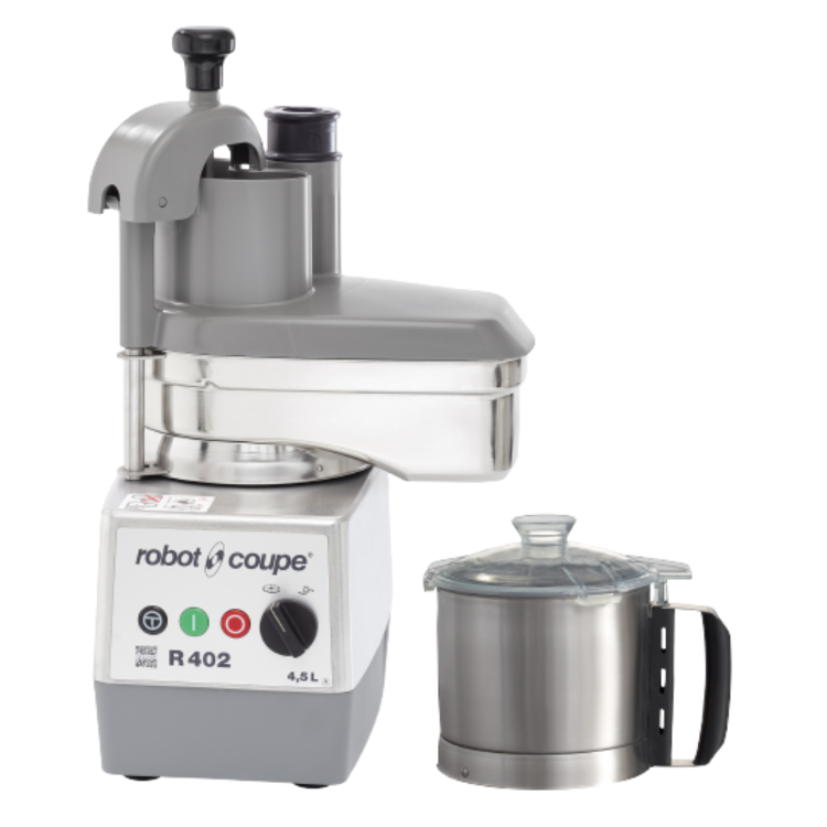 Robot Coupe R402 Food Processor Cutter & Vegetable Slicer With Veg Prep Attachment  Variable Speed. 4.5ltr Stainless Steel Bowl. 13 Amp Plug