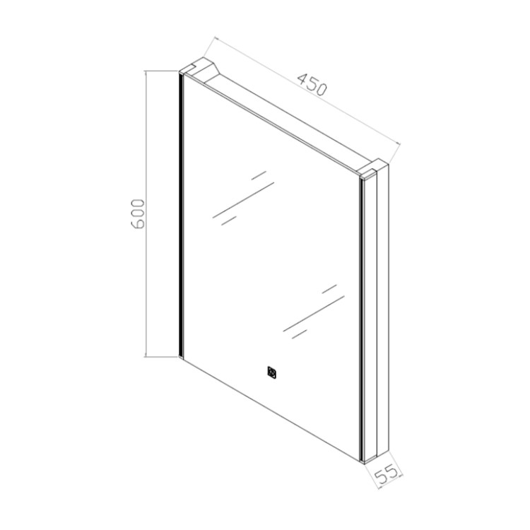 RAK Resort LED Mirror with Demister Pad and Shaver Socket  600 x 450mm