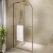 1000mm Wet Room Shower Screen Brushed Brass Curved - Raya