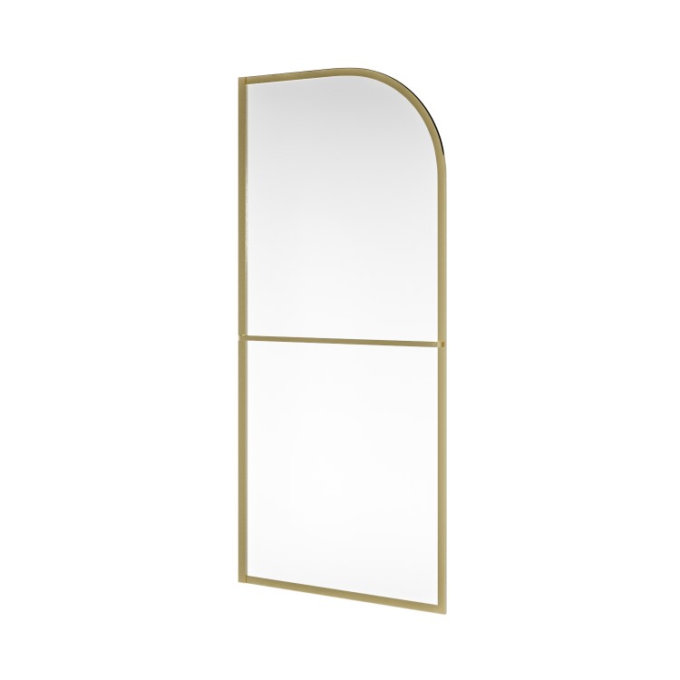 1000mm Wet Room Shower Screen Brushed Brass Curved - Raya