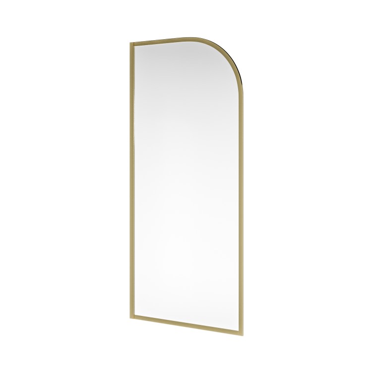 1000mm Brushed Brass Curved Glass Shower Screen for Wetroom & Walk In Shower - Raya