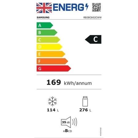 Refurbished Samsung Series 5 RB38C602CWW Freestanding 390 Litre 70/30 Fridge Freezer White