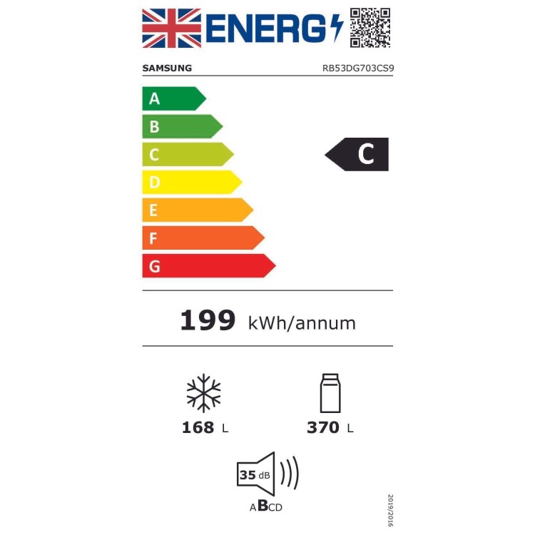 Refurbished Samsung SpaceMax RB53DG703CS9EU Freestanding 538 Litre 70/30 Frost Free Fridge Freezer Silver