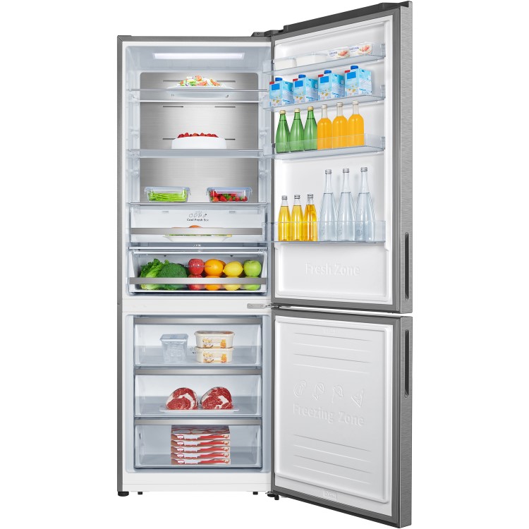 Hisense 495 Litre 60/40 Freestanding Fridge Freezer - Stainless Steel