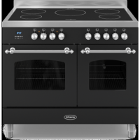 Britannia RC-10TI-FL-K Fleet Twin Oven 100cm Electric Range Cooker With Induction Hob - Matt Black