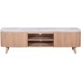 Large Natural Marble & Wood TV Stand with Storage - TV's up to 75" - Ashford