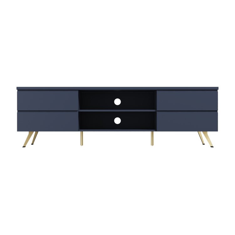 Large Blue TV Stand with Storage - TV's up to 77" - Rochelle