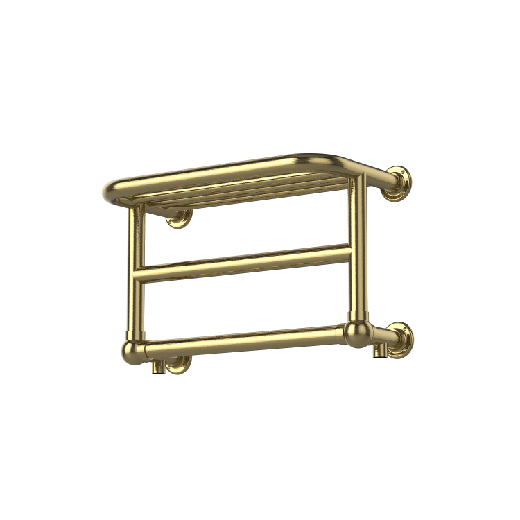 GRADE A1 - Brass Traditional Heated Towel Shelf Radiator 350 x 550mm- Regent