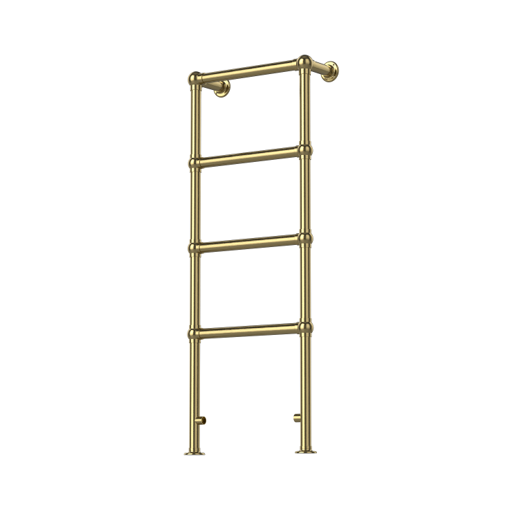 Brass Vertical Traditional Towel Rail Radiator 1200 x 479mm - Regent