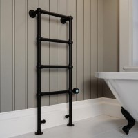 1200mm Electric Towel Rail Matt Black- Regent 