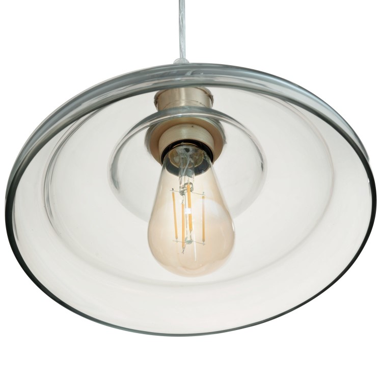 Glass Cone Pendant Light with Brass Finish- Princeton