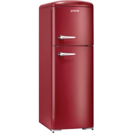 Gorenje RF60309OR Retro Style Right Hand Hinge Top Mount Freestanding Fridge Freezer Burgundy