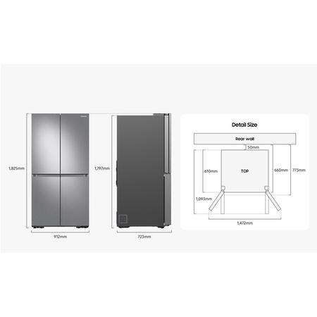 Refurbished Samsung RF65A967FS9 Freestanding 647 Litre Frost Free American Fridge Freezer Silver