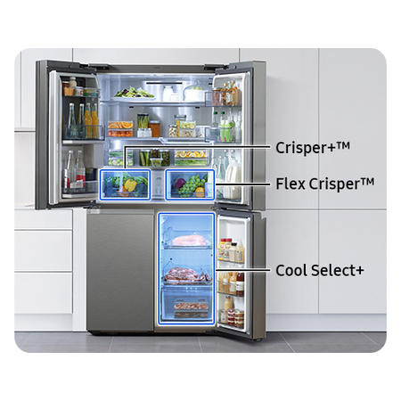 Refurbished Samsung RF65A967FS9 Freestanding 647 Litre Frost Free American Fridge Freezer Silver