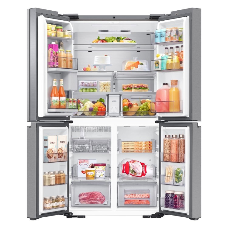 Refurbished Samsung Family Hub RF65DG9H0ESREU Freestanding 636 Litre Frost Free American Fridge Freezer Silver