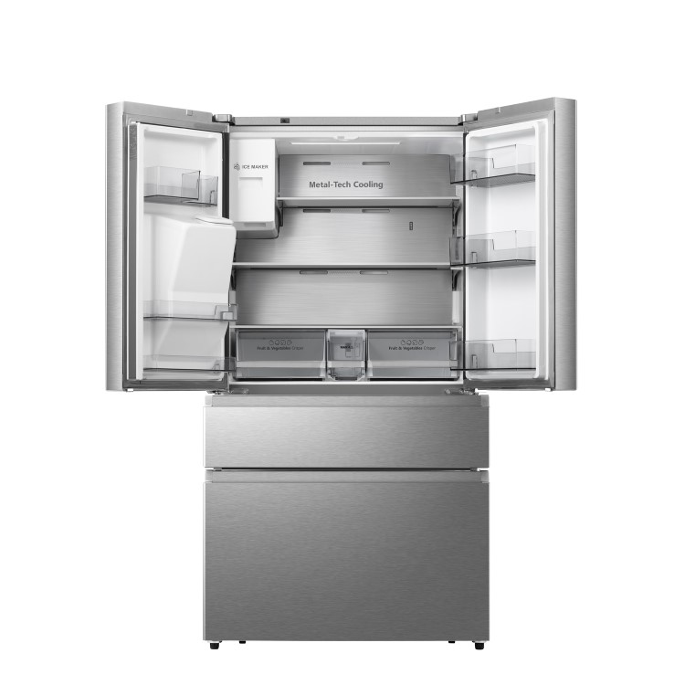 Hisense 560 Litre French Style American Fridge Freezer - Stainless Steel