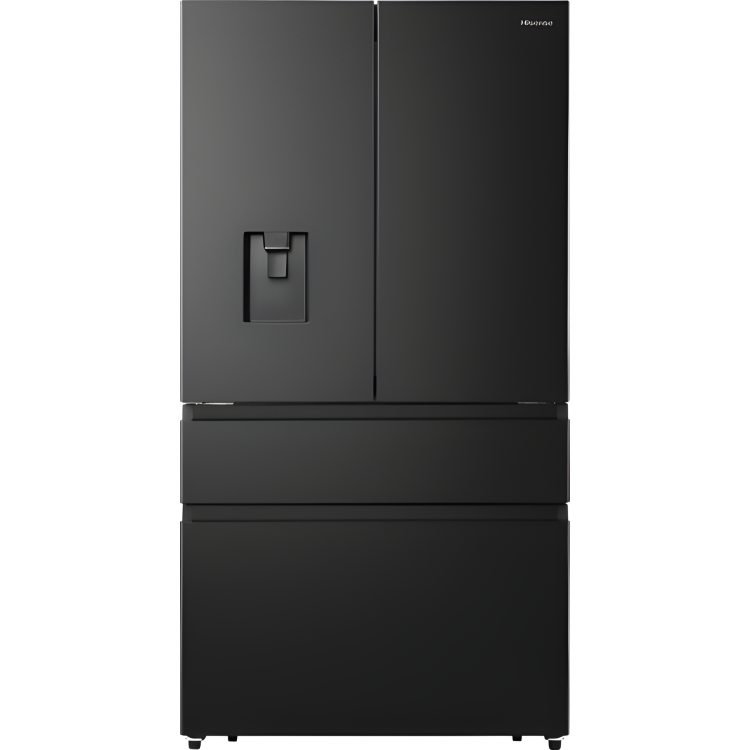 Hisense 579 Litre PureFlat French Door American Fridge Freezer - Black Steel