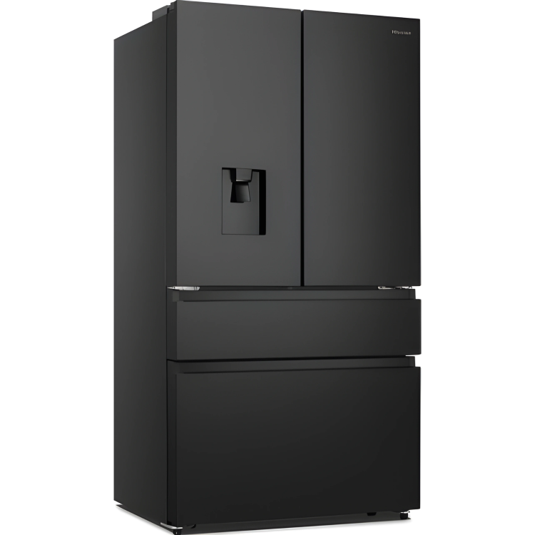 Hisense 579 Litre PureFlat French Door American Fridge Freezer - Black Steel