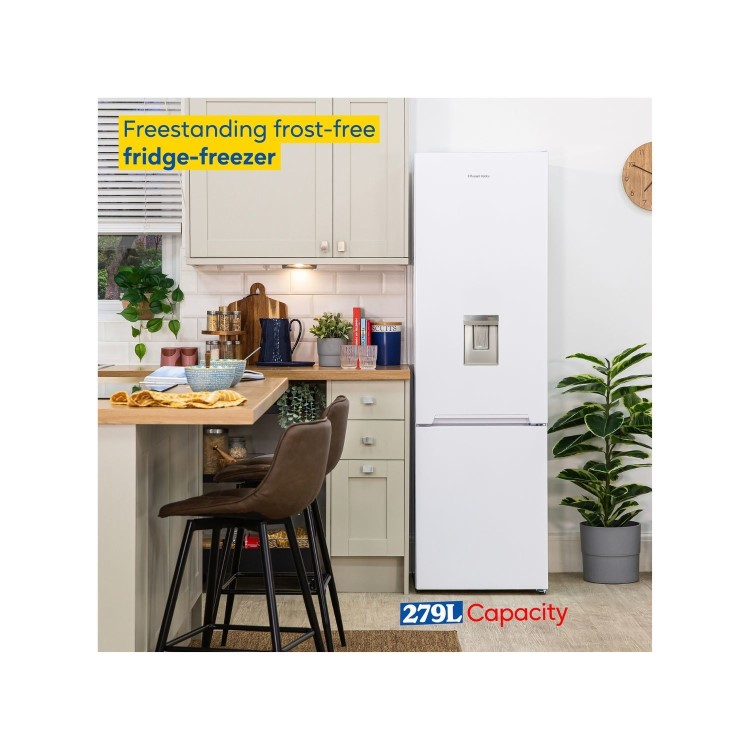 Russell Hobbs 279 Litre 70/30 Freestanding Fridge Freezer with Water Dispenser - White