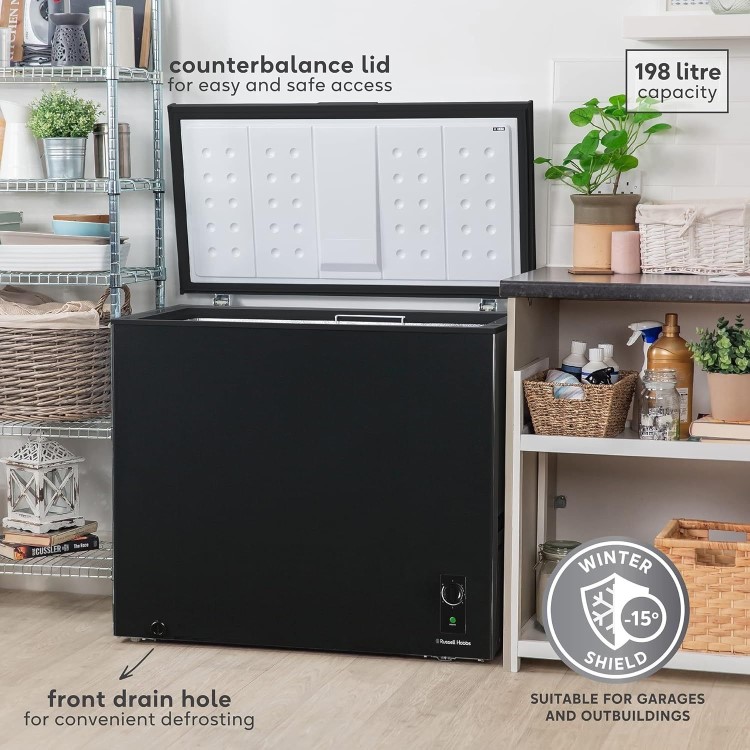 Russell Hobbs 198L Chest Freezer - Black