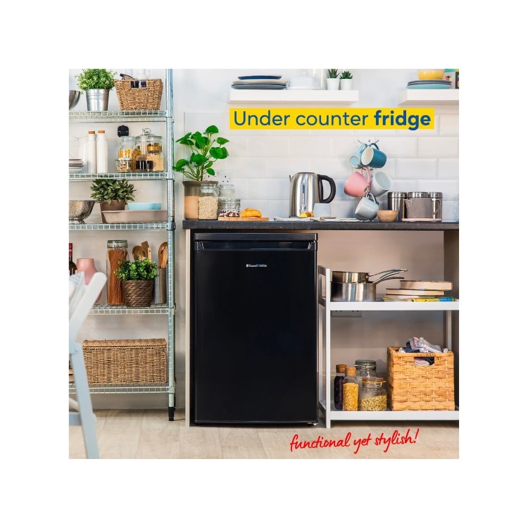 Russell Hobbs 127 Litre Freestanding Under Counter Fridge - Black