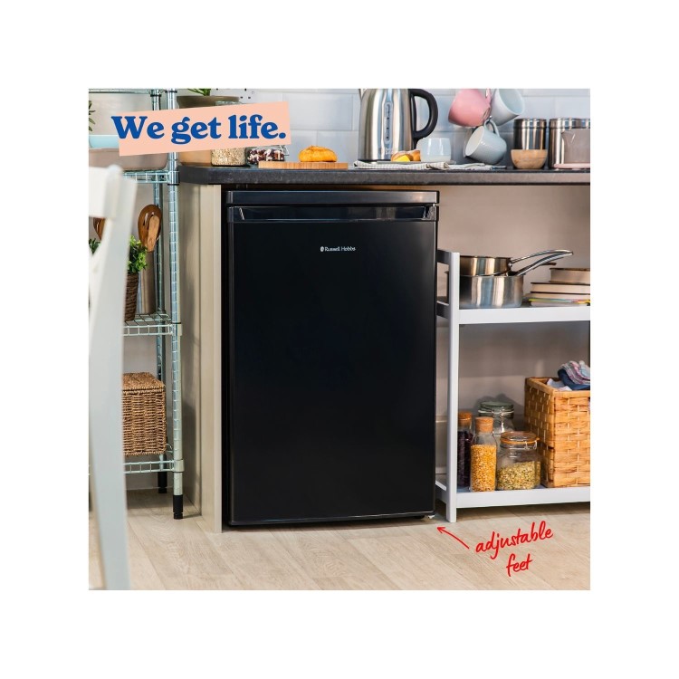 Russell Hobbs 127 Litre Freestanding Under Counter Fridge - Black