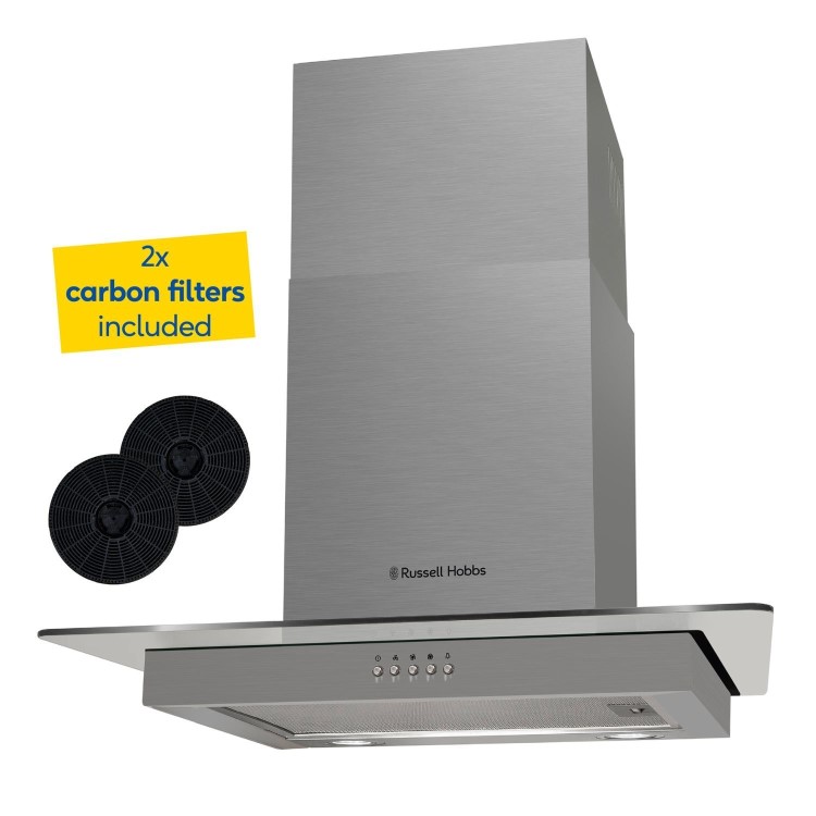 Russell Hobbs 60cm Flat Glass Chimney Cooker Hood - Stainless Steel