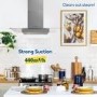 Russell Hobbs 90cm Flat Glass Chimney Cooker Hood - Stainless Steel