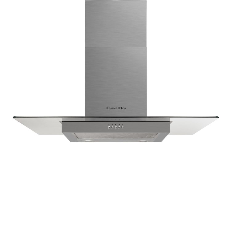 Russell Hobbs 90cm Flat Glass Chimney Cooker Hood - Stainless Steel