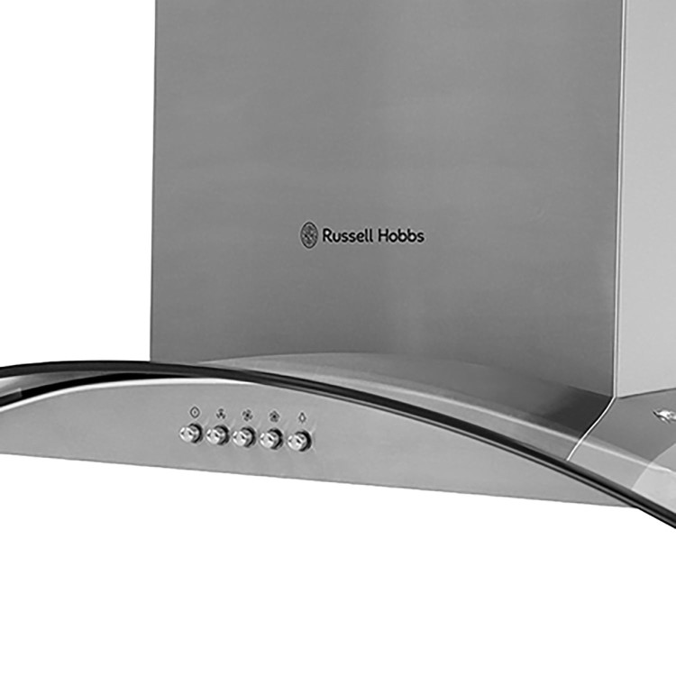 Russell Hobbs 60cm Curved Glass Chimney Cooker Hood - Stainless Steel