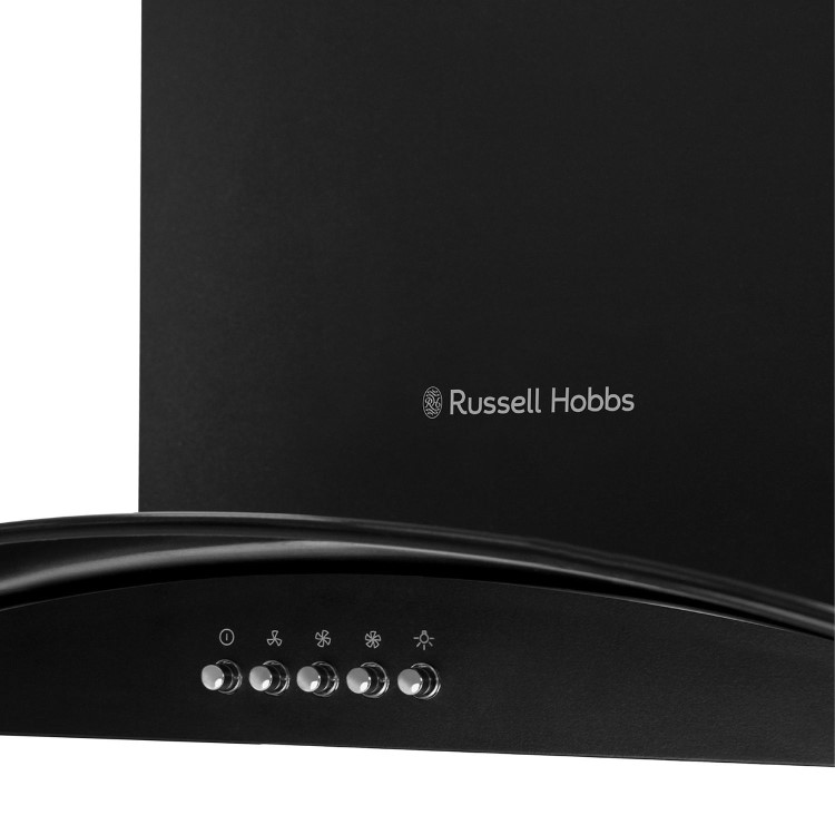 Russell Hobbs 90cm Curved Glass Chimney Cooker Hood - Black