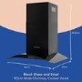 Russell Hobbs 90cm Curved Glass Chimney Cooker Hood - Black