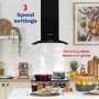 Russell Hobbs 90cm Curved Glass Chimney Cooker Hood - Black