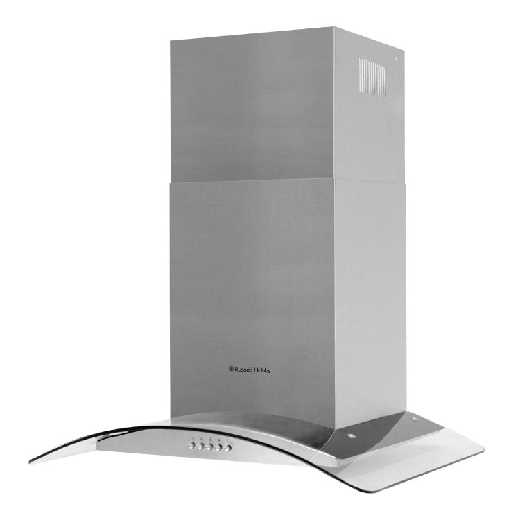 Russell Hobbs 90cm Curved Glass Chimney Cooker Hood - Stainless Steel