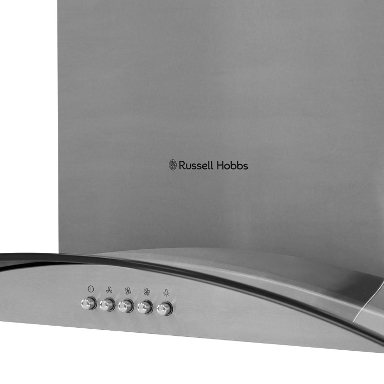 Russell Hobbs 90cm Curved Glass Chimney Cooker Hood - Stainless Steel