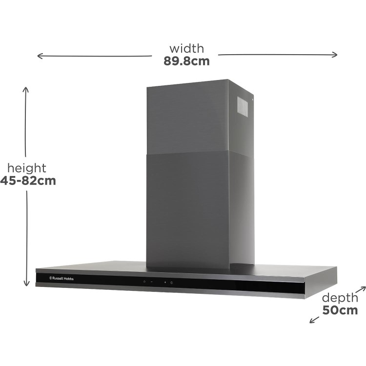 Russell Hobbs 90cm Flat Cooker Hood - Dark Steel