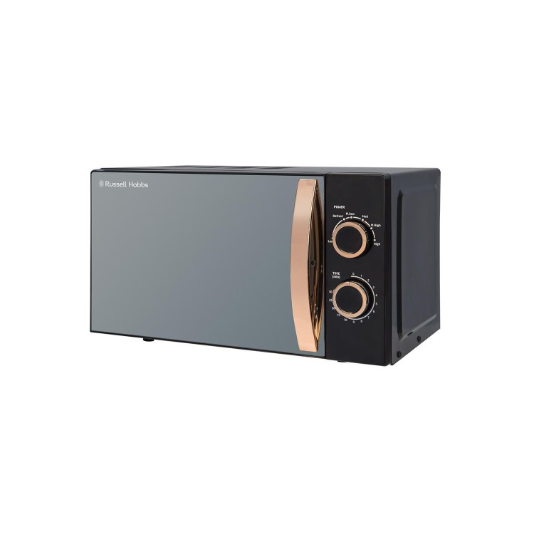 Russell Hobbs 17L Freestanding Solo Microwave Oven - Black & Rose Gold