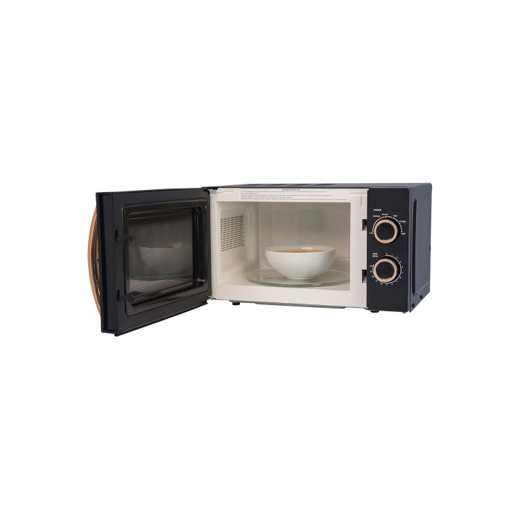 Russell Hobbs 17L Freestanding Solo Microwave Oven - Black & Rose Gold