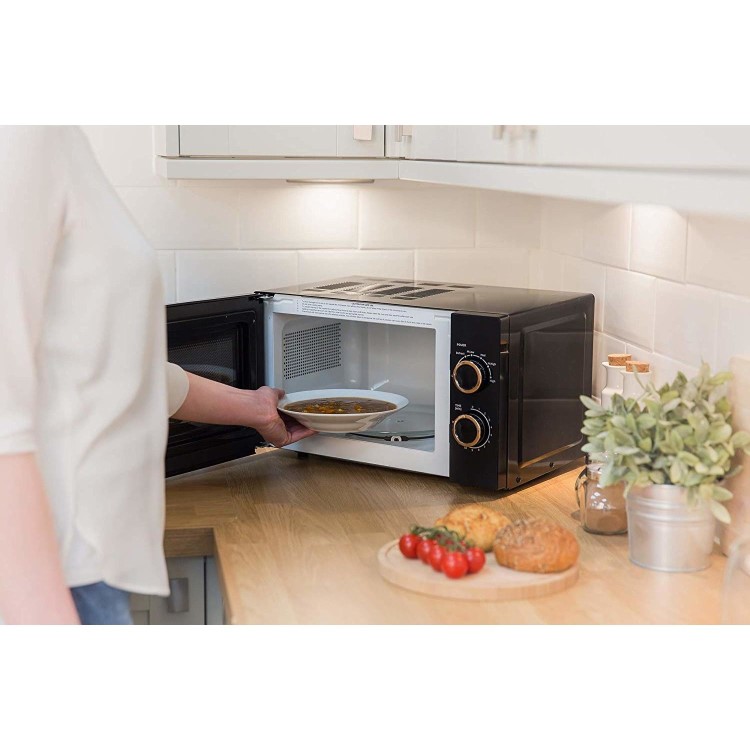 Russell Hobbs 17L Freestanding Solo Microwave Oven - Black & Rose Gold